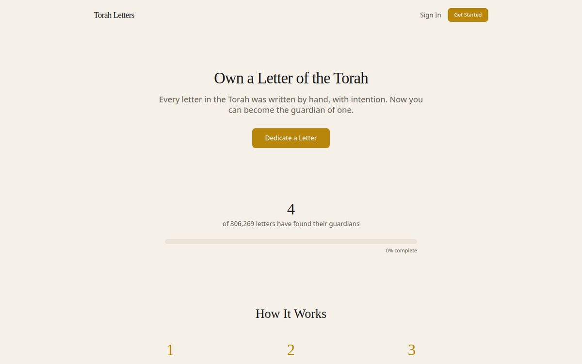 Torah Letters dedicate-a-letter website